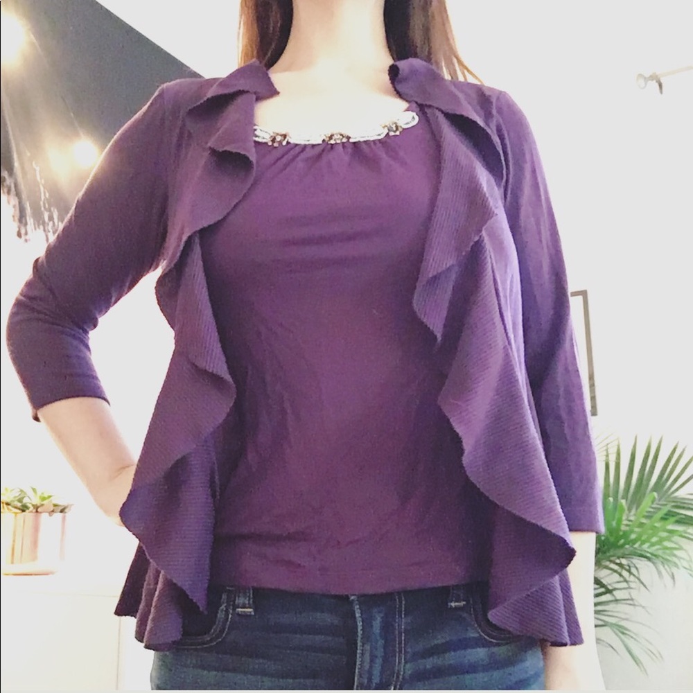 Purple Top with Bead Detail